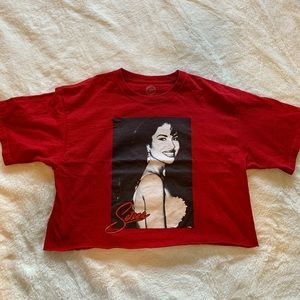 Red Selena Quintanilla Cropped Tee